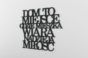 Wiara miłość i nadzieja - napisy 3d na ścianę