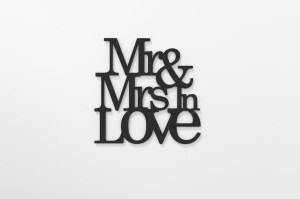Mr & Mrs in LOVE - napis dekoracyjny 3d