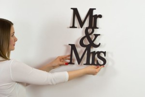 Mr & Mrs napis na ścianę