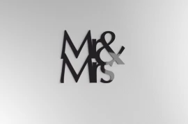 Mr & Mrs - napisy 3d na ścianę