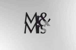 Mr & Mrs - napisy 3d na ścianę