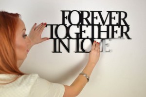 Forever together in love - napis 3d na ścianę