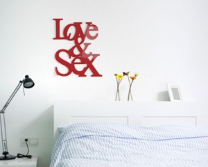 Love and Sex - napisy na ścianę 3d