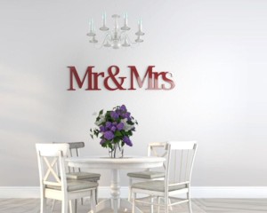Mr & Mrs - napisy 3d na ścianę