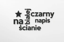 Czarny Napis Na Białej Ścianie - dekoracja 3d