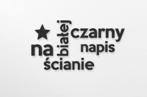 Czarny Napis Na Białej Ścianie - dekoracja 3d