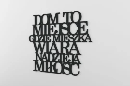 Wiara miłość i nadzieja - napisy 3d na ścianę