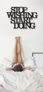 STOP wishing START doing - napis 3d na ścianę